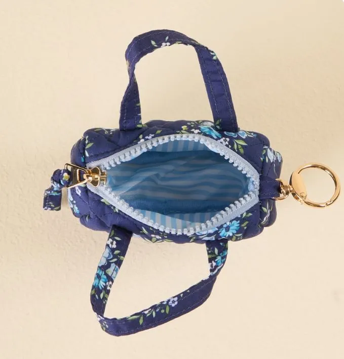 Itty Bitty Duffle Bag Charm Navy Floral