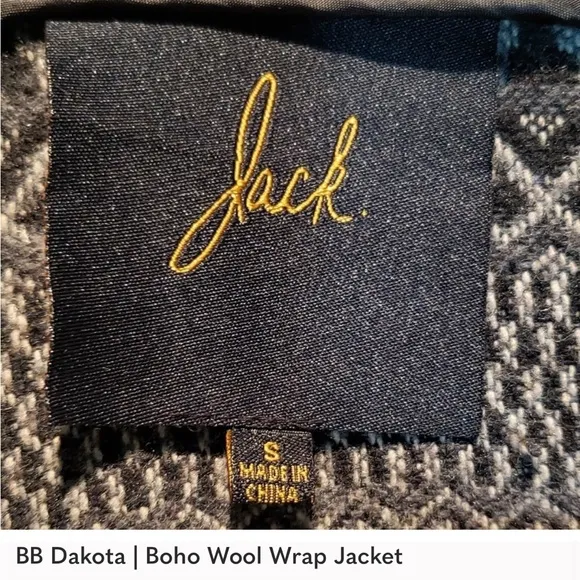 Jack by BB Dakota Black and Grey Open Front Cardigan