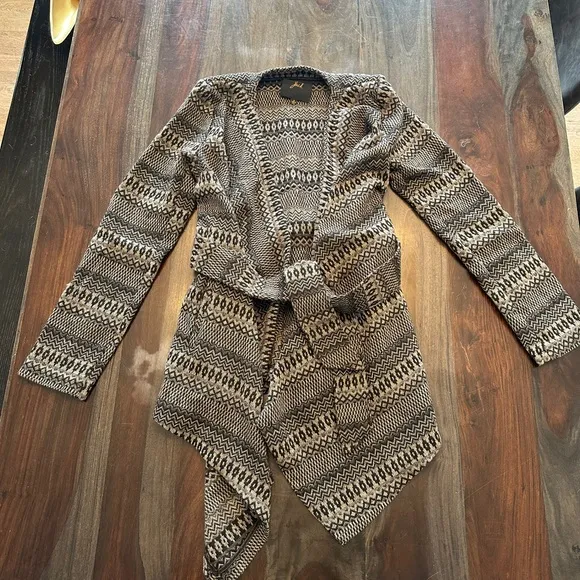 Jack by BB Dakota Black and Grey Open Front Cardigan