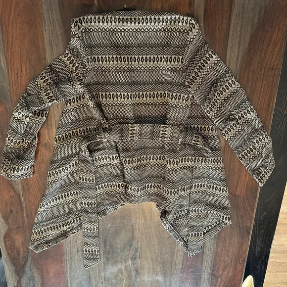 Jack by BB Dakota Black and Grey Open Front Cardigan