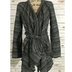 Jack by BB Dakota Black and Grey Open Front Cardigan
