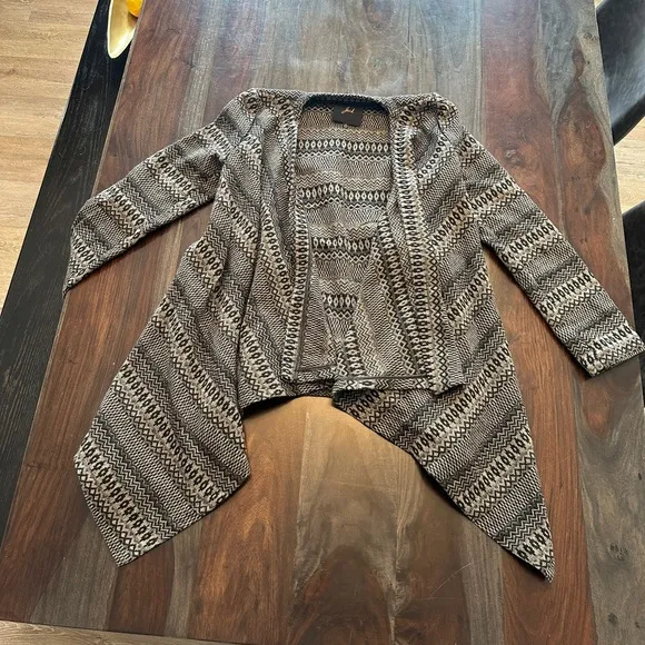 Jack by BB Dakota Black and Grey Open Front Cardigan