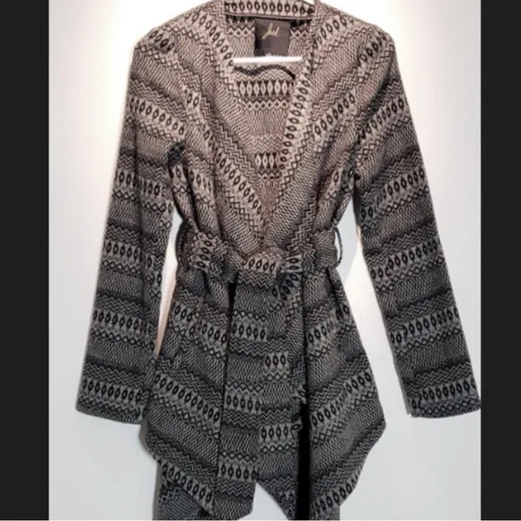 Jack by BB Dakota Black and Grey Open Front Cardigan