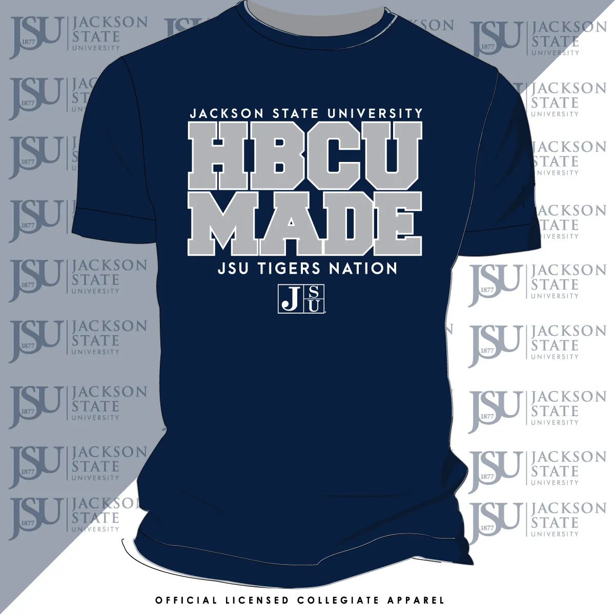 Jackson St. | HBCU MADE Navy Unisex Tees (**)