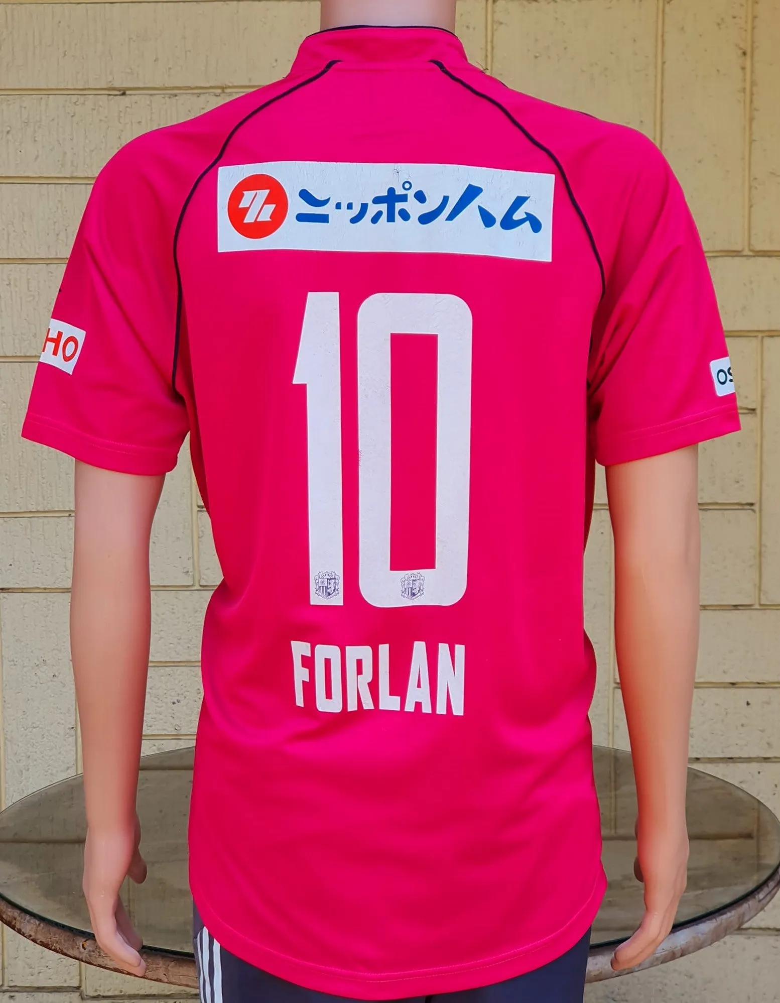JAPAN J-LEAGUE CEREZO OSAKA 2014-2015 HOME QUARTER FINAL FORLAN JERSEY MIZUNO SHIRT LARGE  SOLD!
