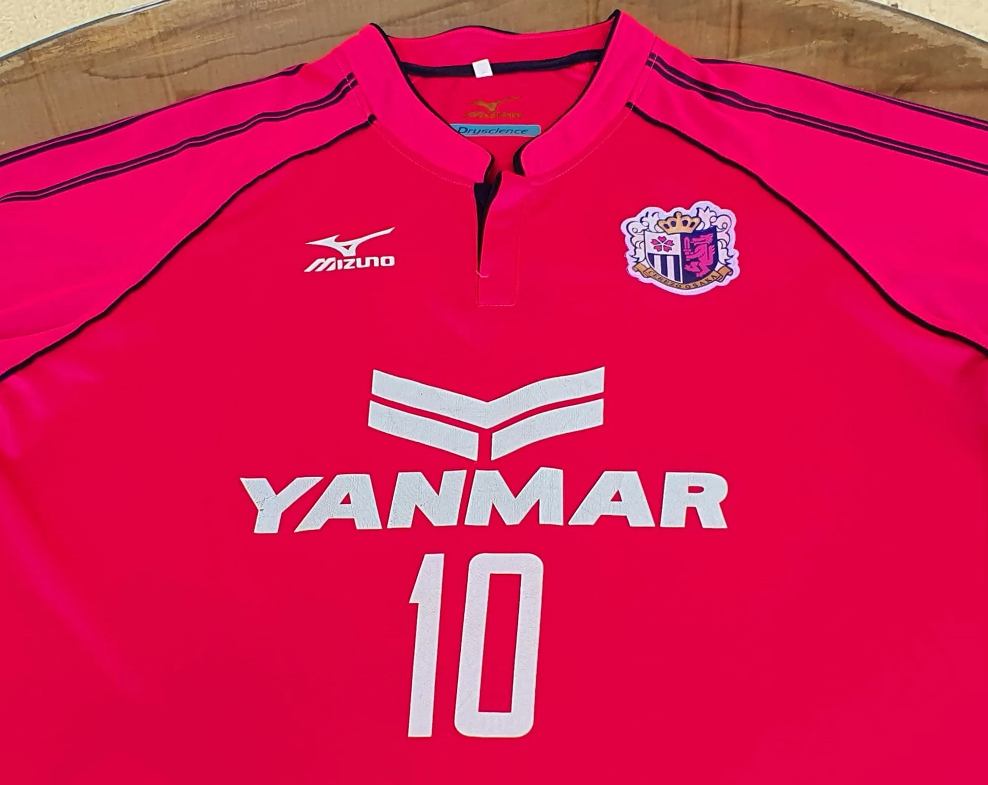 JAPAN J-LEAGUE CEREZO OSAKA 2014-2015 HOME QUARTER FINAL FORLAN JERSEY MIZUNO SHIRT LARGE  SOLD!
