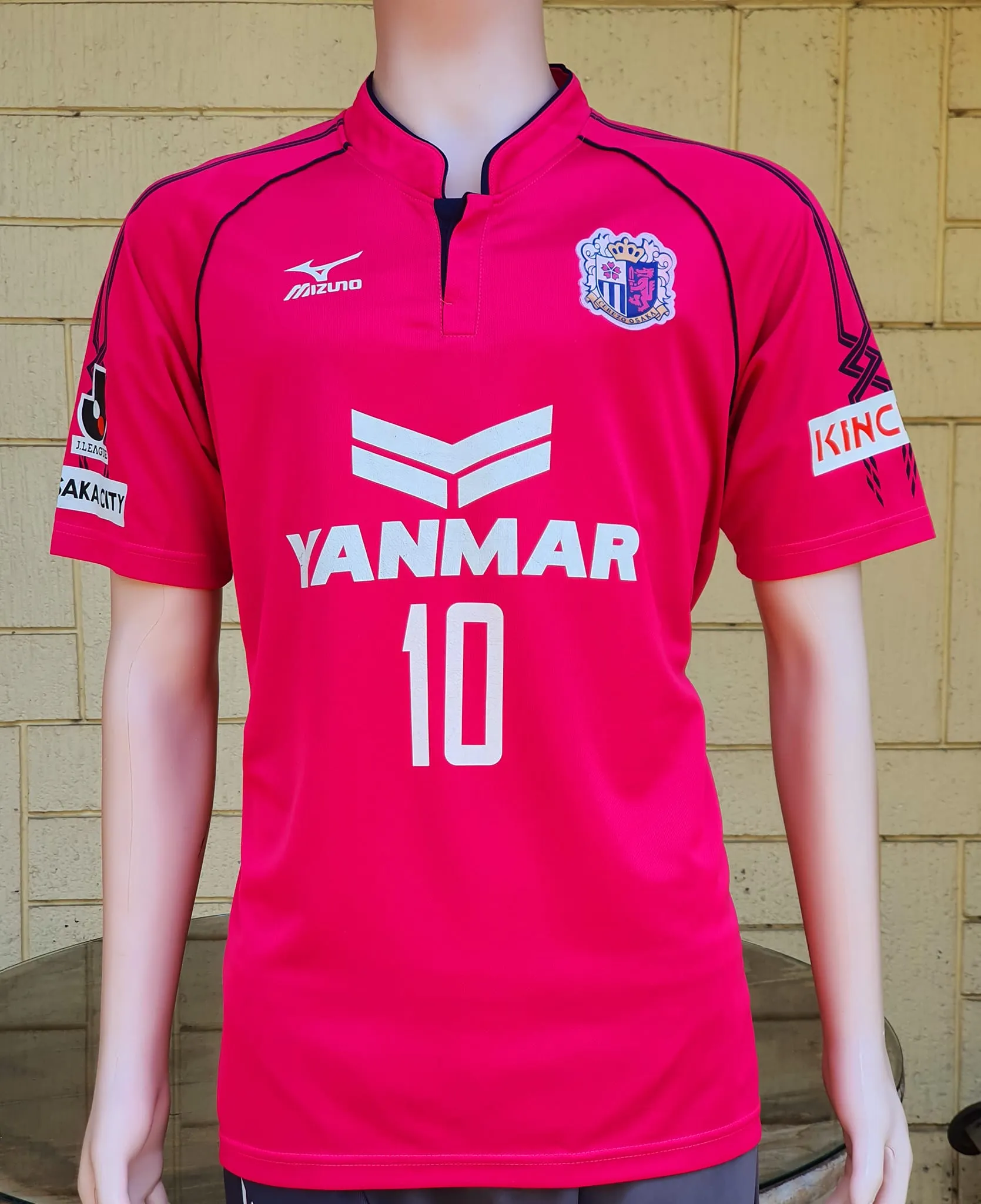 JAPAN J-LEAGUE CEREZO OSAKA 2014-2015 HOME QUARTER FINAL FORLAN JERSEY MIZUNO SHIRT LARGE  SOLD!