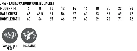 JK52 JASPER CATIONIC QUILTED JACKET- LADIES