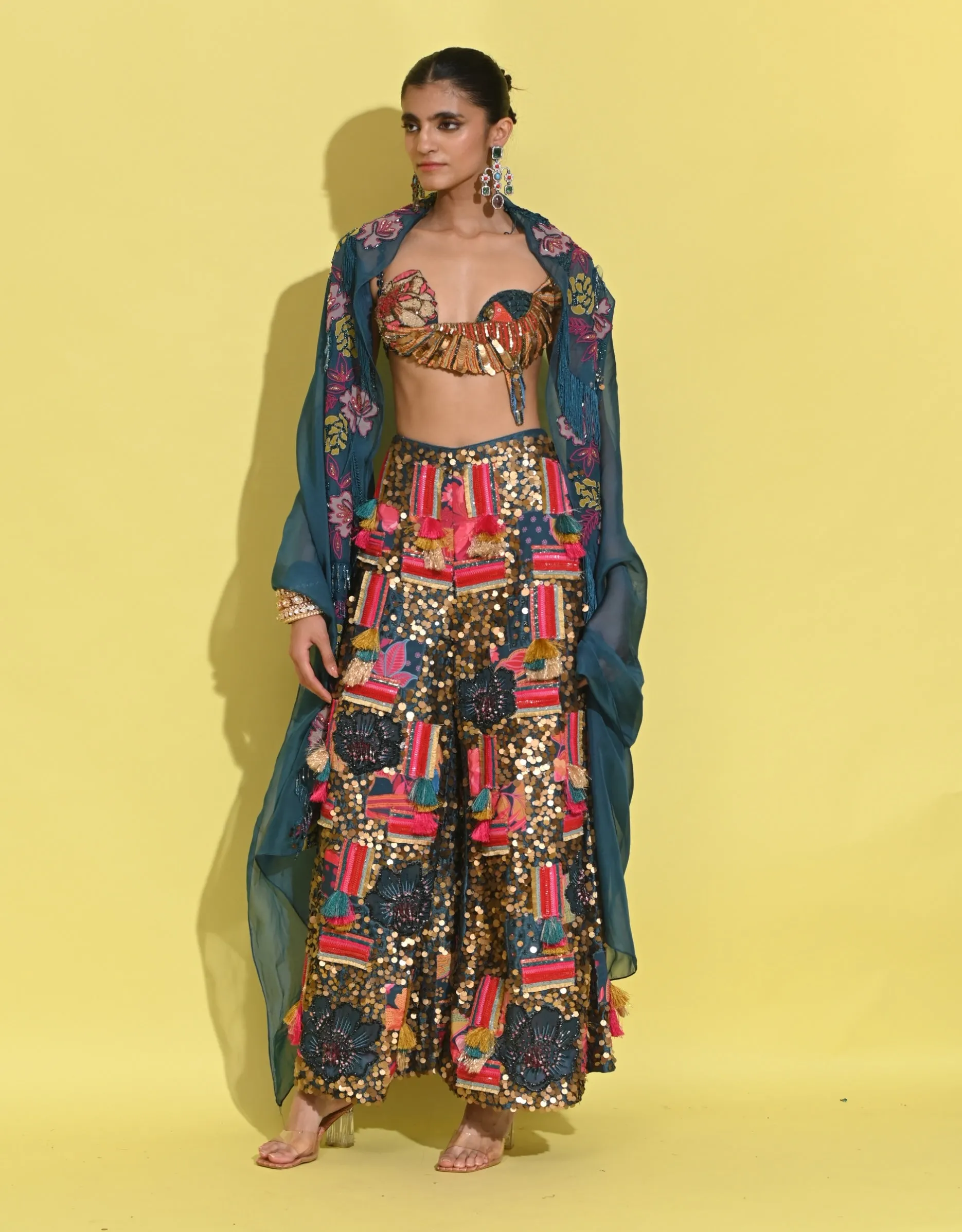 Kaleidoscope blue cape and pant set