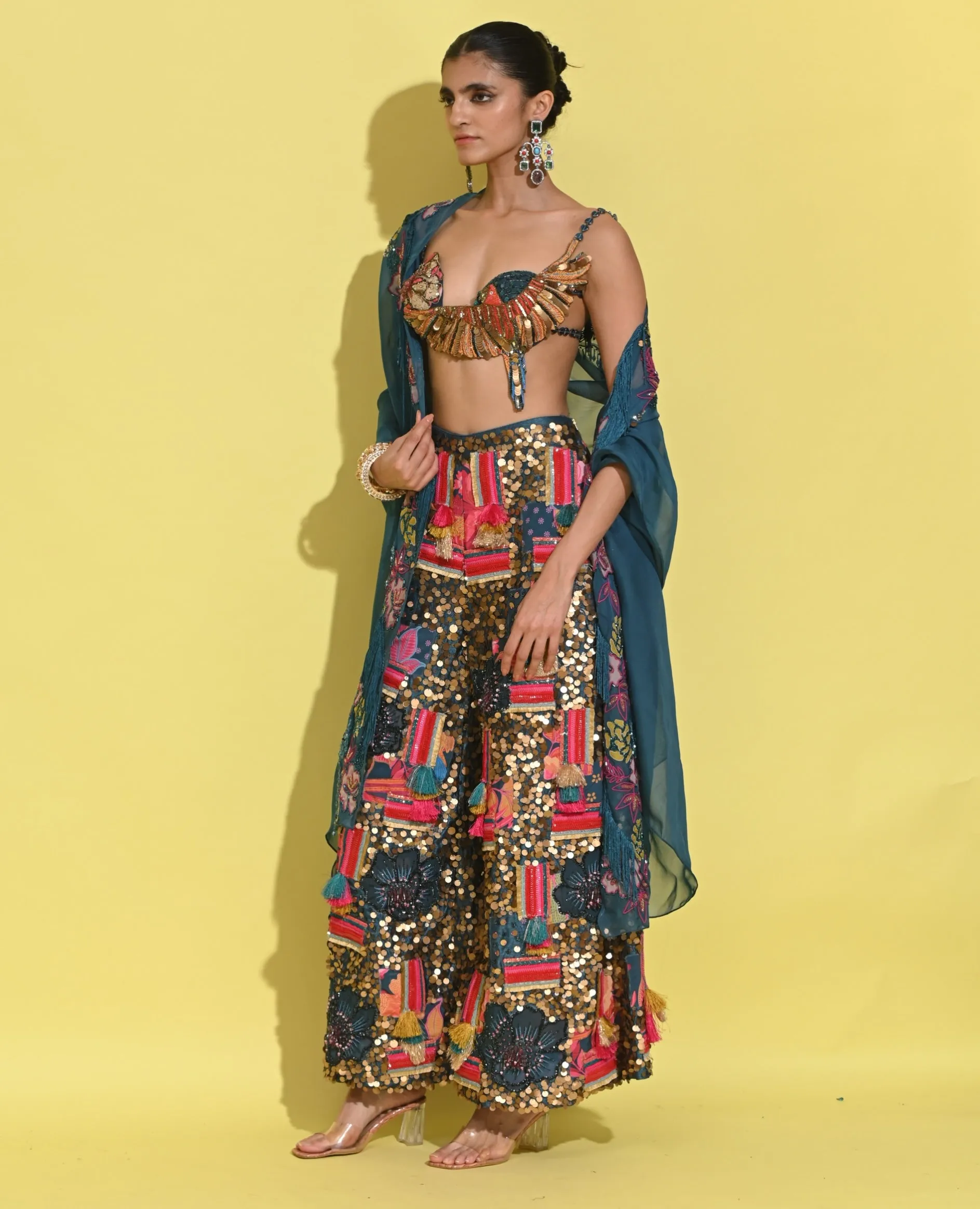 Kaleidoscope blue cape and pant set