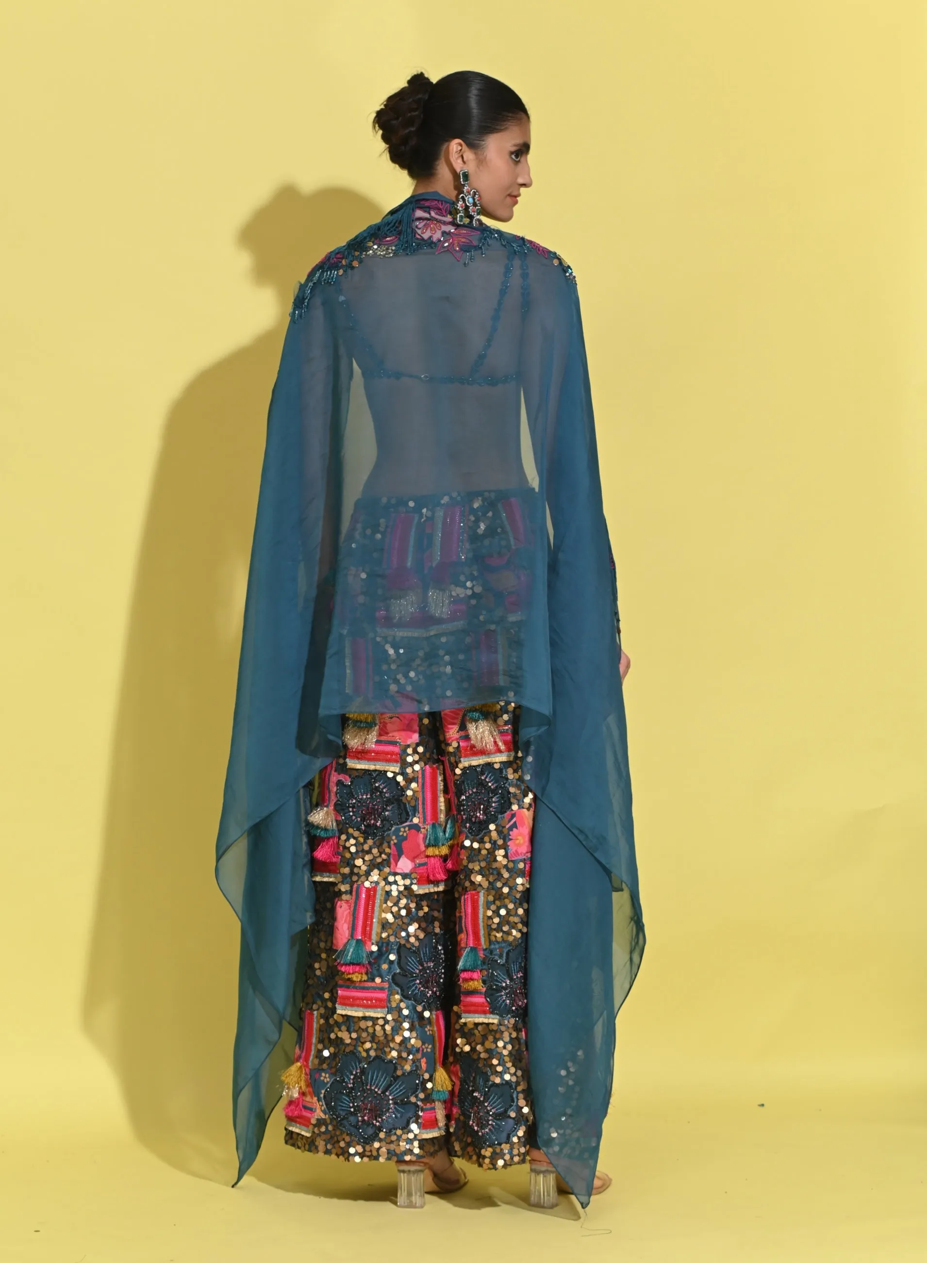 Kaleidoscope blue cape and pant set