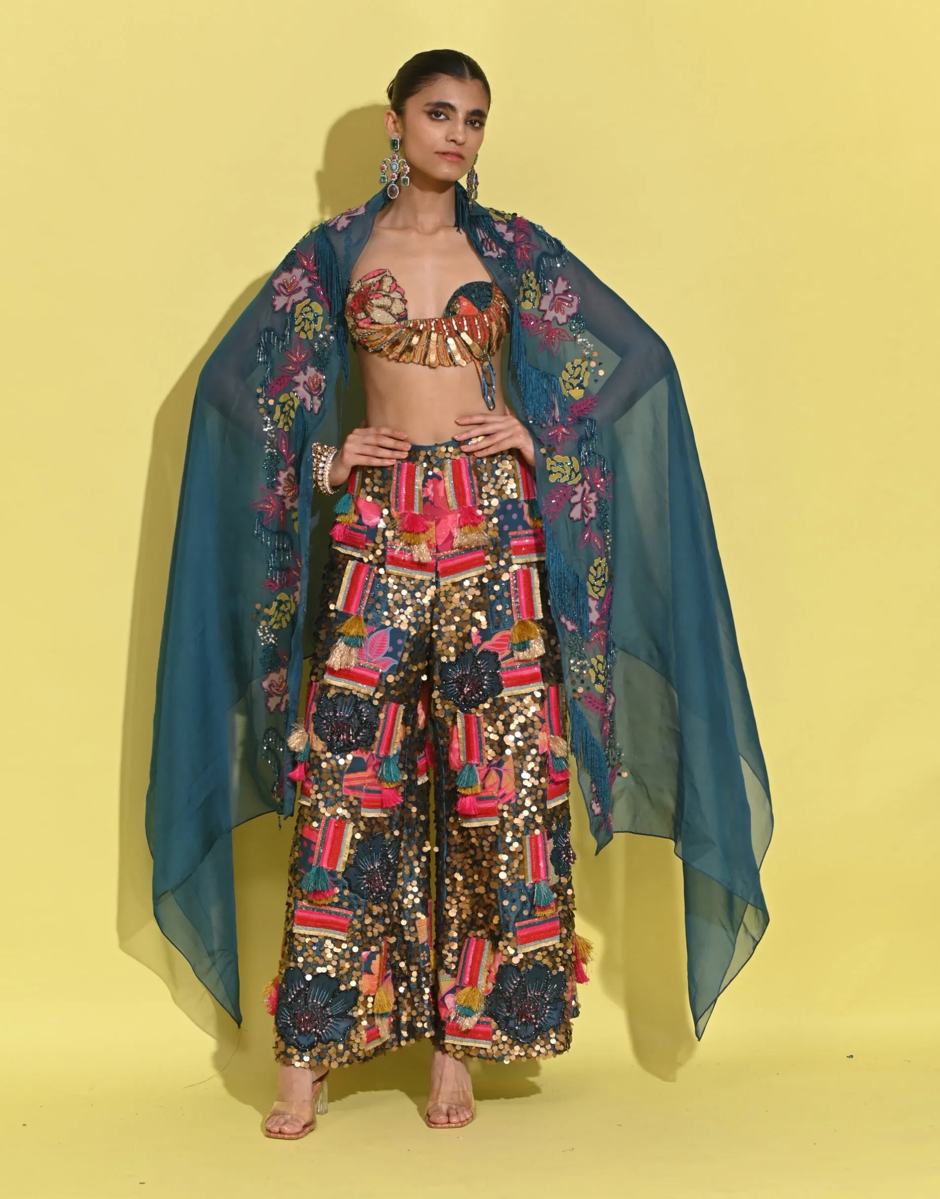 Kaleidoscope blue cape and pant set