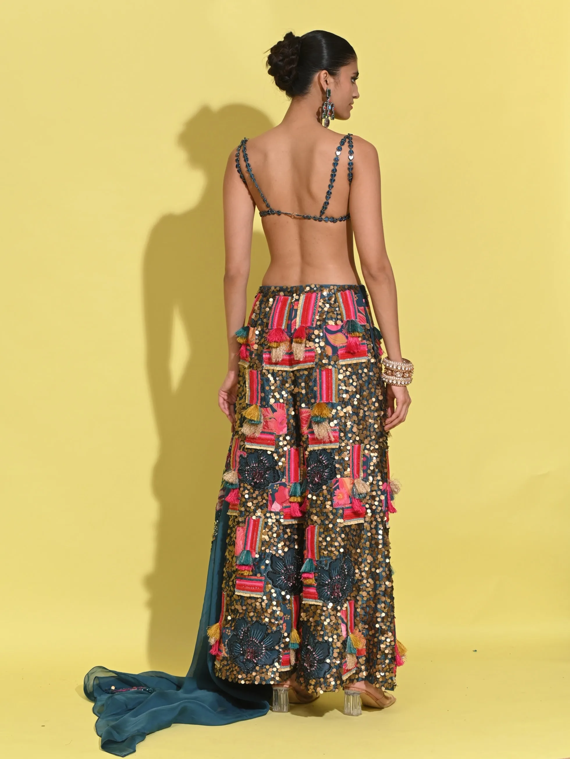 Kaleidoscope blue cape and pant set
