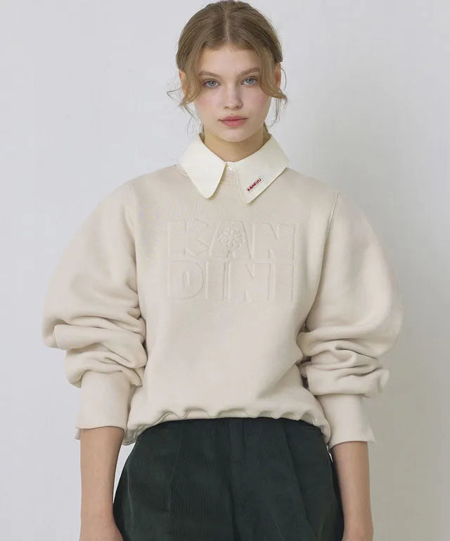 KANDINI Embossed-Logo SweatShirt - Beige