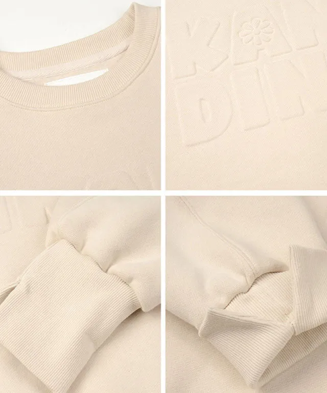 KANDINI Embossed-Logo SweatShirt - Beige