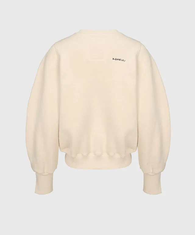 KANDINI Embossed-Logo SweatShirt - Beige