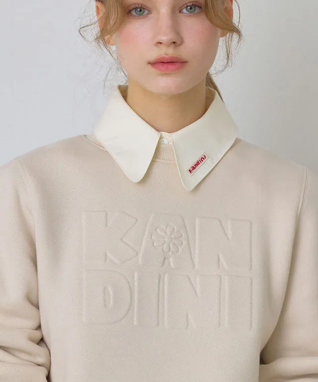 KANDINI Embossed-Logo SweatShirt - Beige
