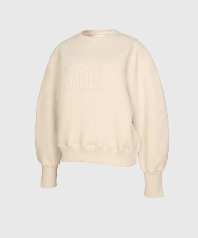 KANDINI Embossed-Logo SweatShirt - Beige