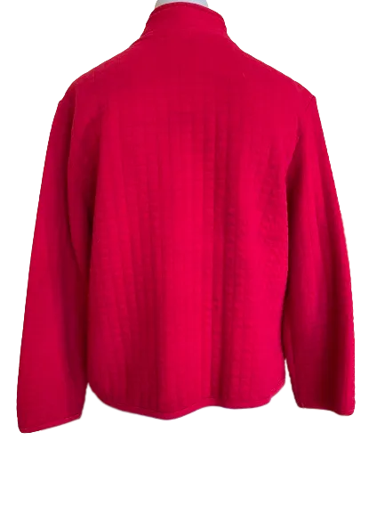 Karen Scott Sport Petites Red Quilted Jacket