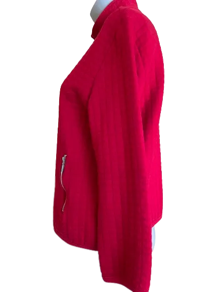 Karen Scott Sport Petites Red Quilted Jacket