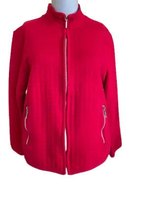 Karen Scott Sport Petites Red Quilted Jacket