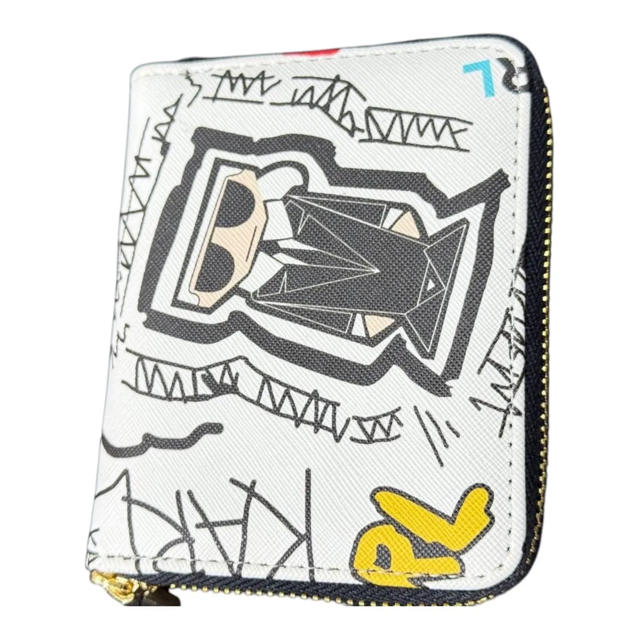 Karl Lagerfeld Graffiti Icon Wallet – White Zip Pop Edition 🎨🕶️
