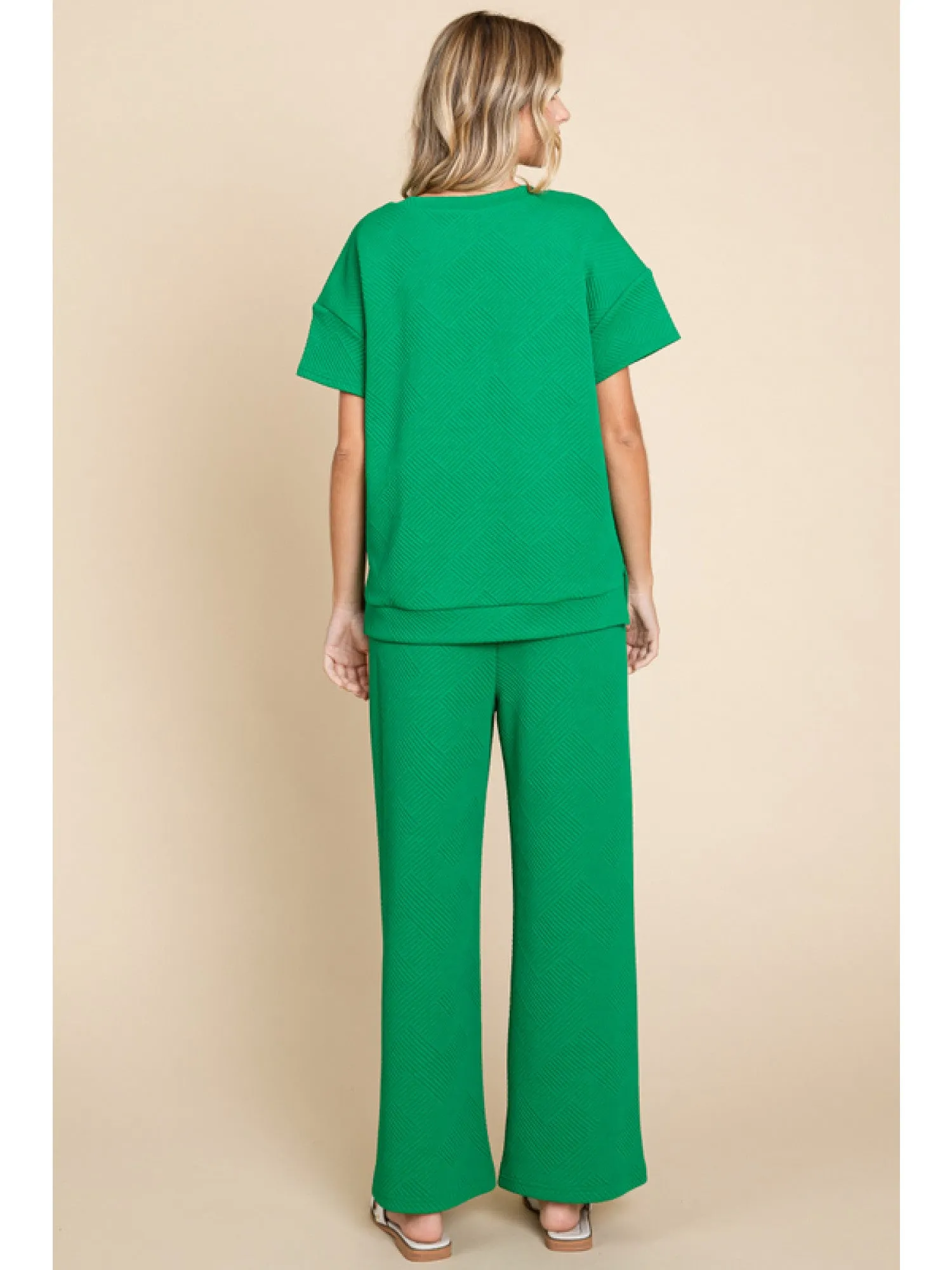 Kelly Green or Black Pocket Quilted Pant Set