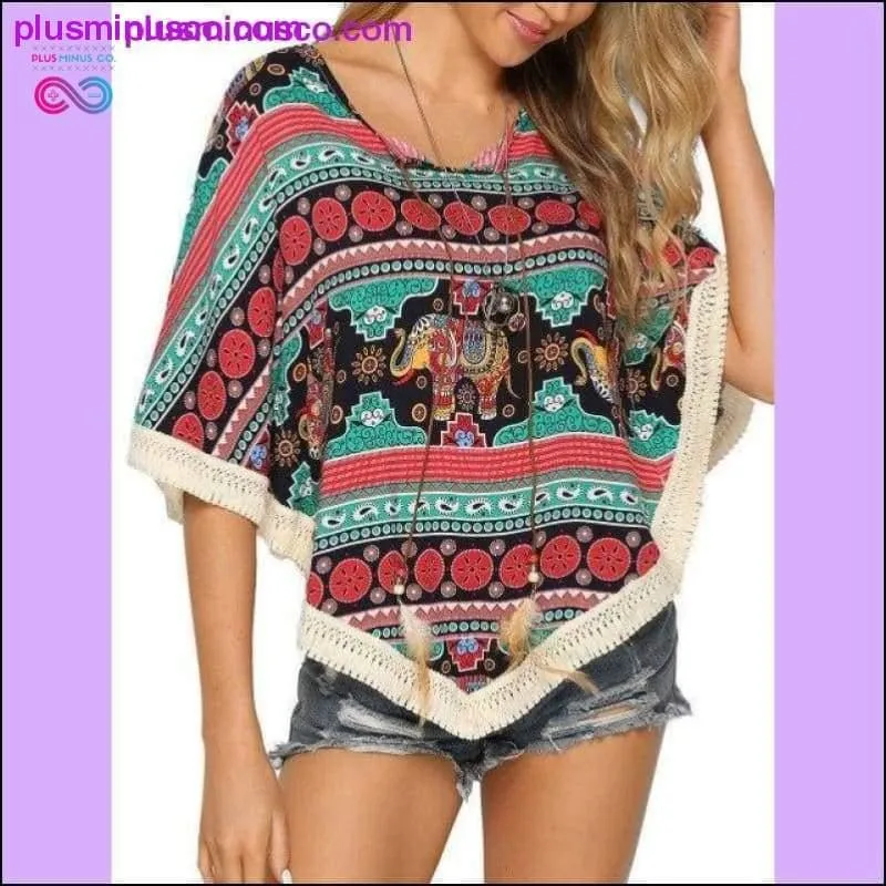 Kenancy Crochet Batwing Sleeve Women Blouse Summer Beach