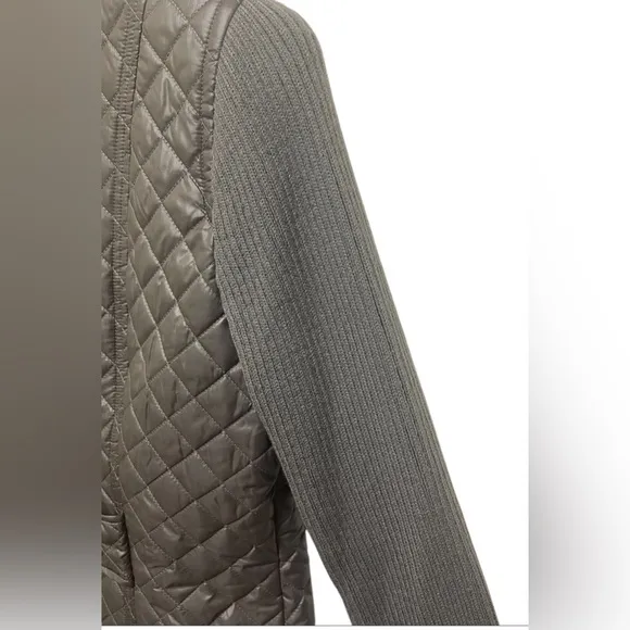 KENNETH COLE QUILTED JACKET MIX STITCH WOMEN GRAY COLOR BUTTON FRONT SIZE SMALL