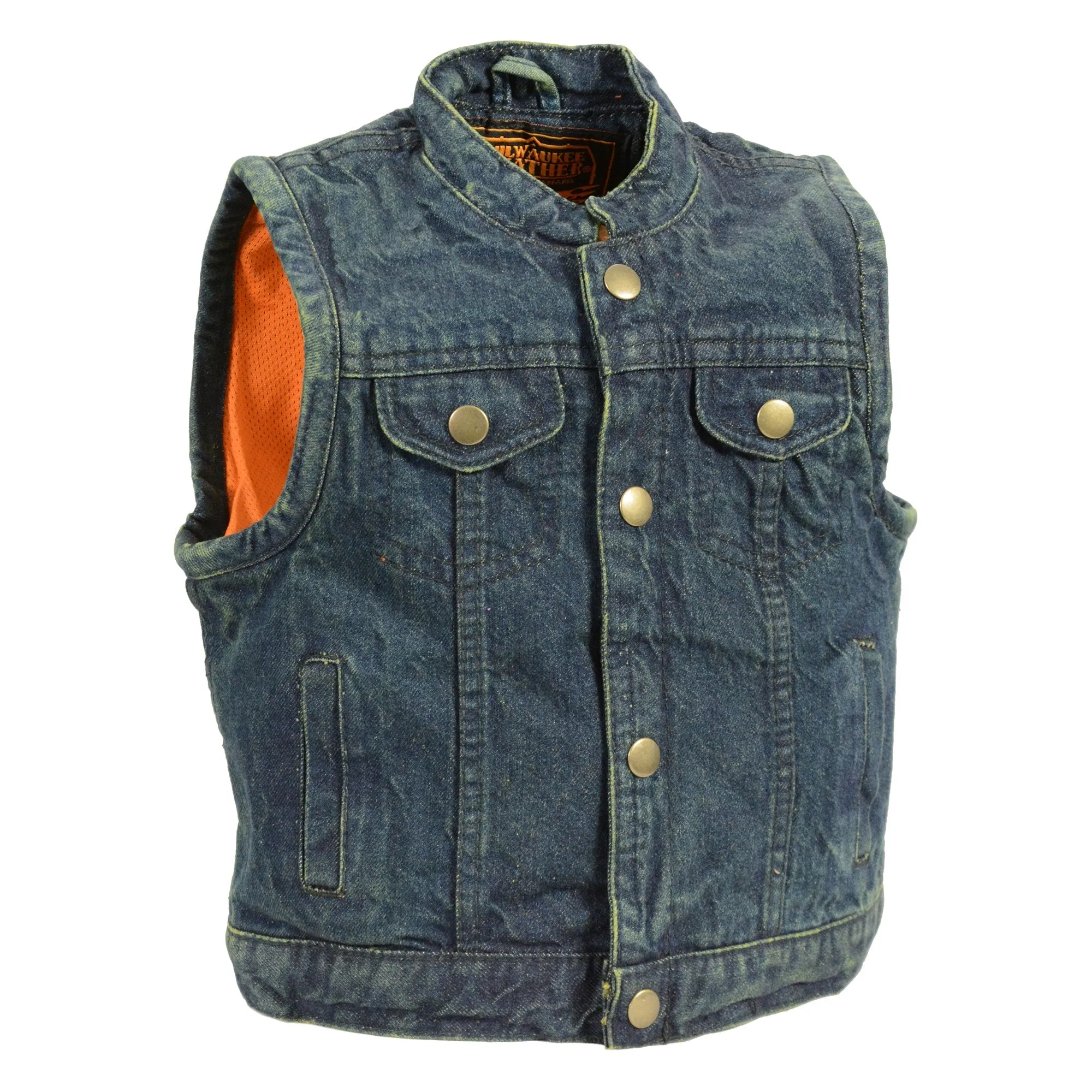 Kids Denim Club Style Snap Front Vest