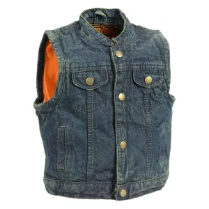 Kids Denim Club Style Snap Front Vest