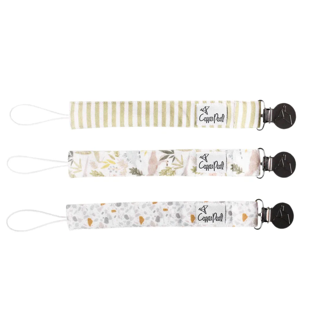 Knit Binky Clip 3 Pack- Rex