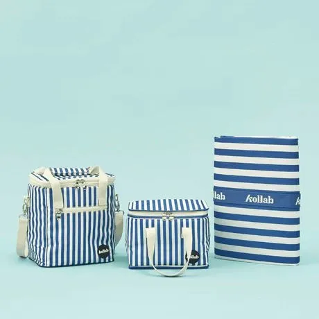 KOLLAB Holiday Mini Cooler Bag - Royal Stripe