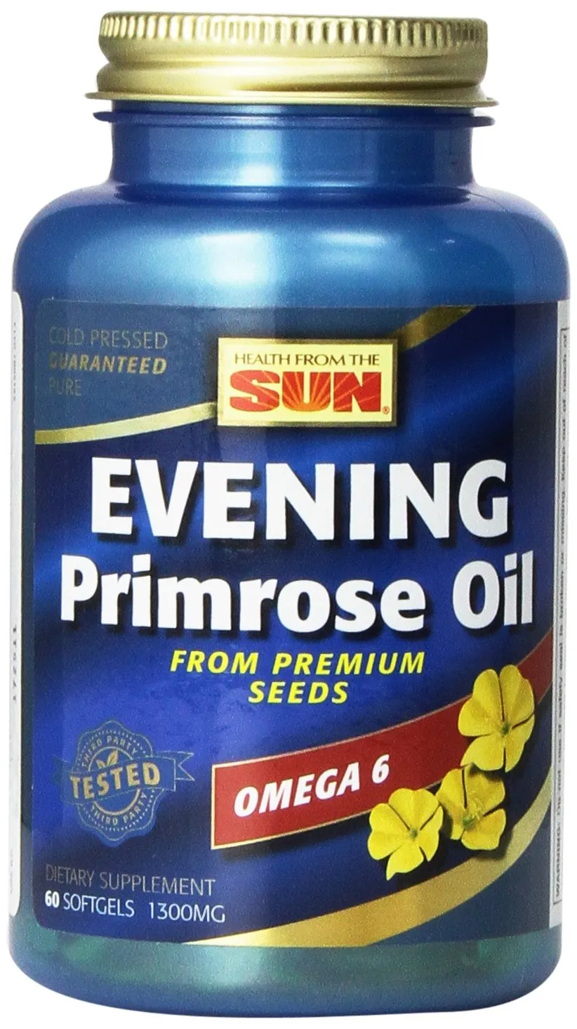 La Salud desde el sun Evening Primrose Oil 1300 mg, 60-Count (Pack de 2)