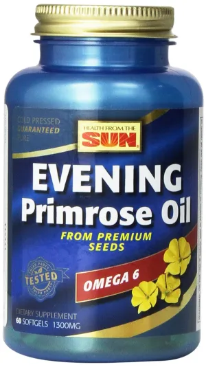 La Salud desde el sun Evening Primrose Oil 1300 mg, 60-Count (Pack de 2)