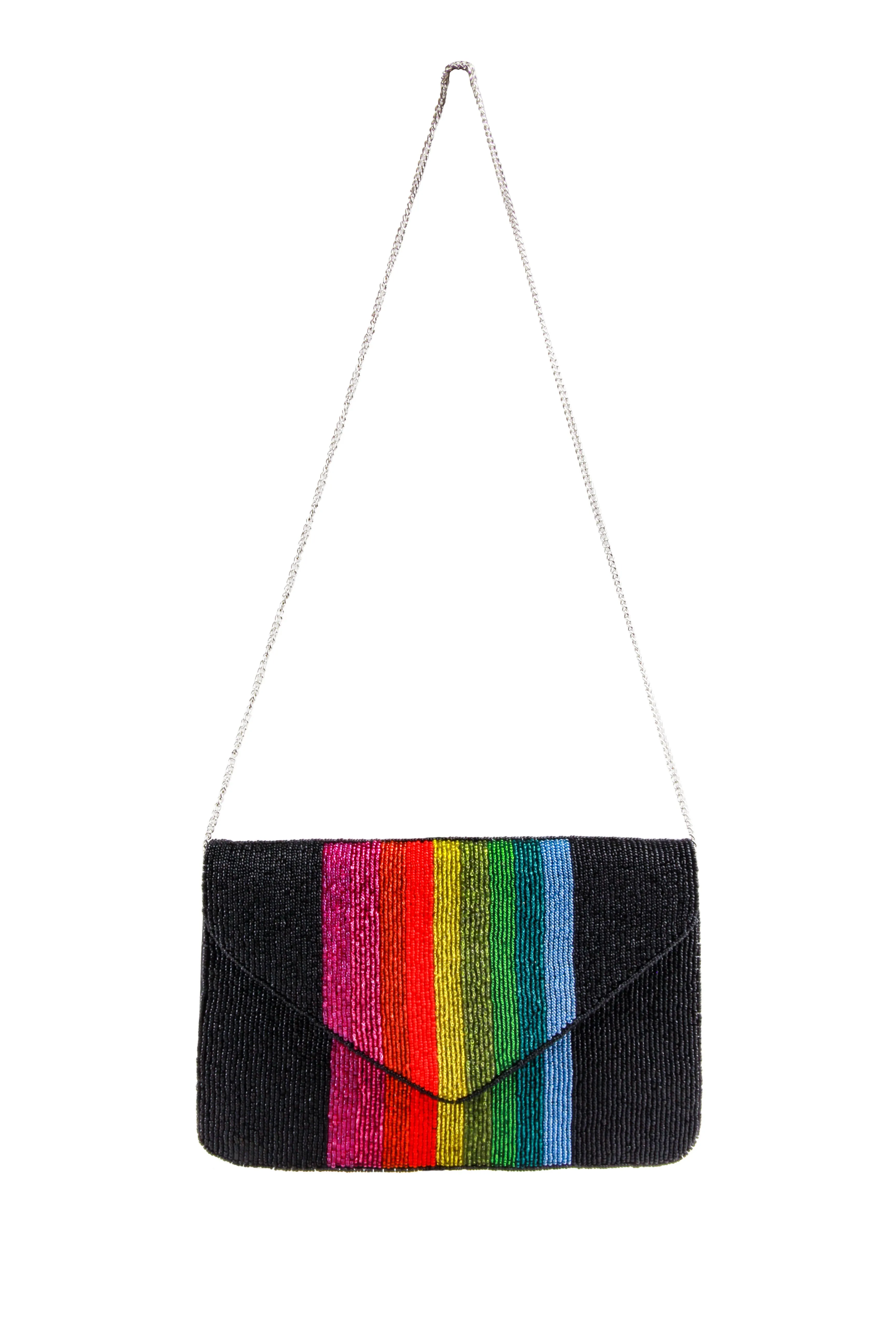Ladies Rainbow Beaded Clutch