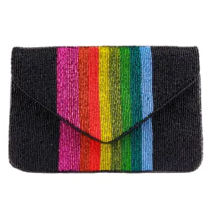 Ladies Rainbow Beaded Clutch