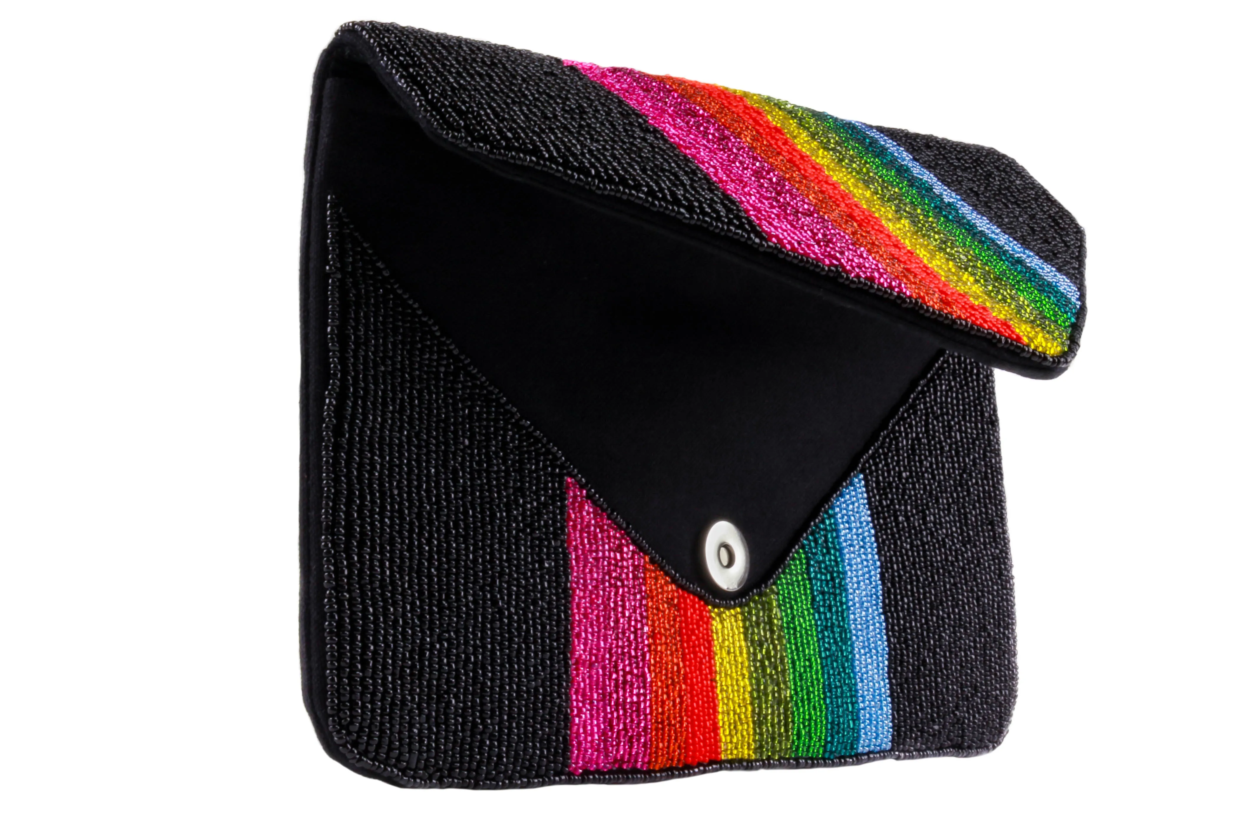 Ladies Rainbow Beaded Clutch