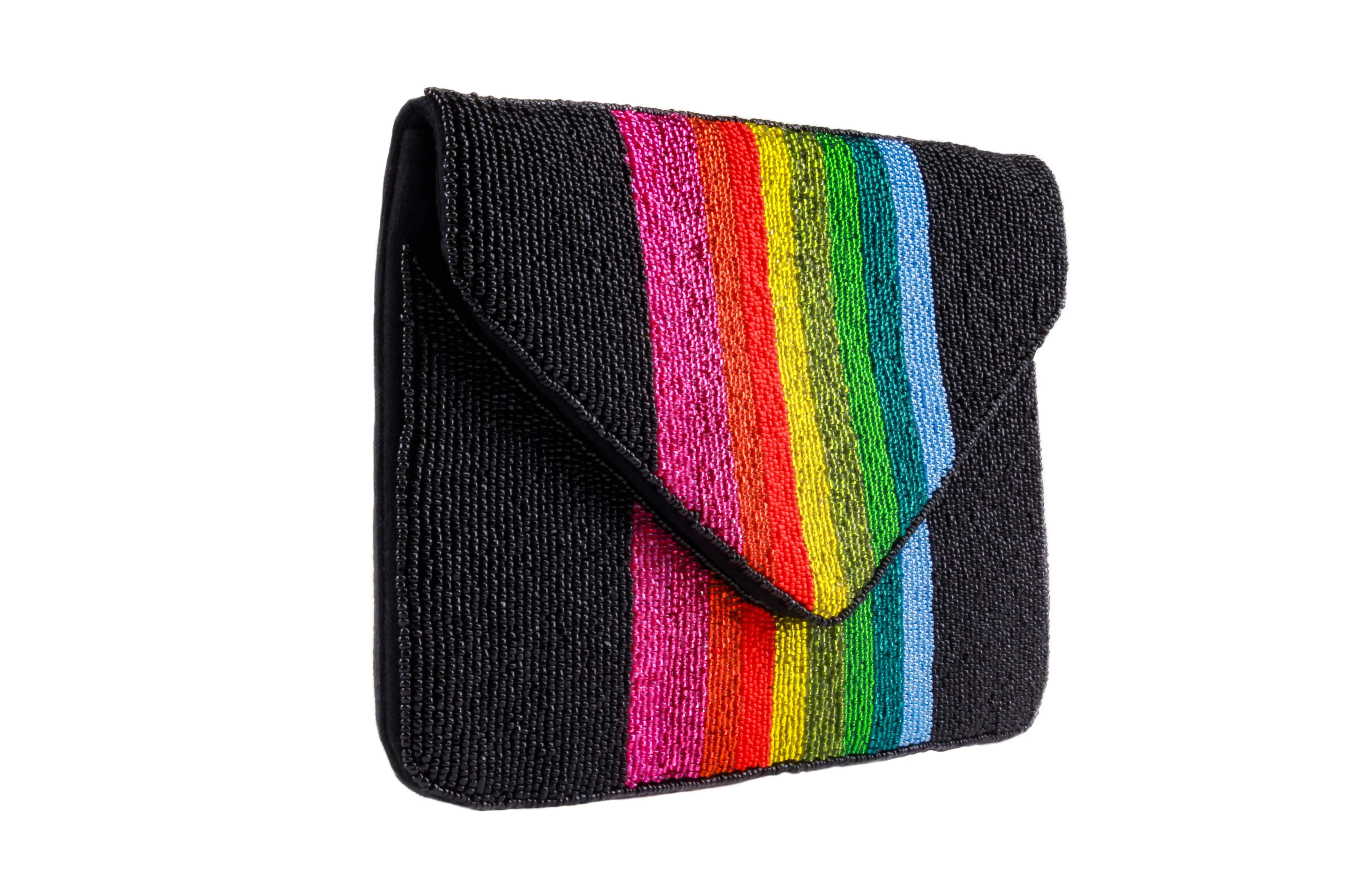 Ladies Rainbow Beaded Clutch