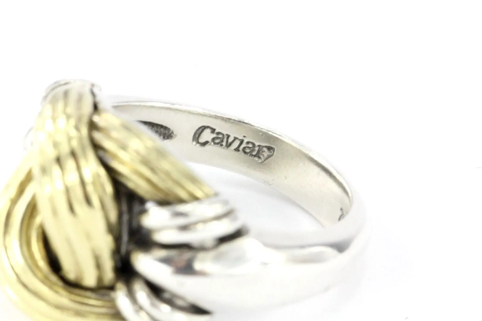 Lagos Sterling Silver & 18K Gold Classic Caviar Medium Knot Ring