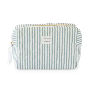 Large Cosmetic Pouch, Blue Stripe