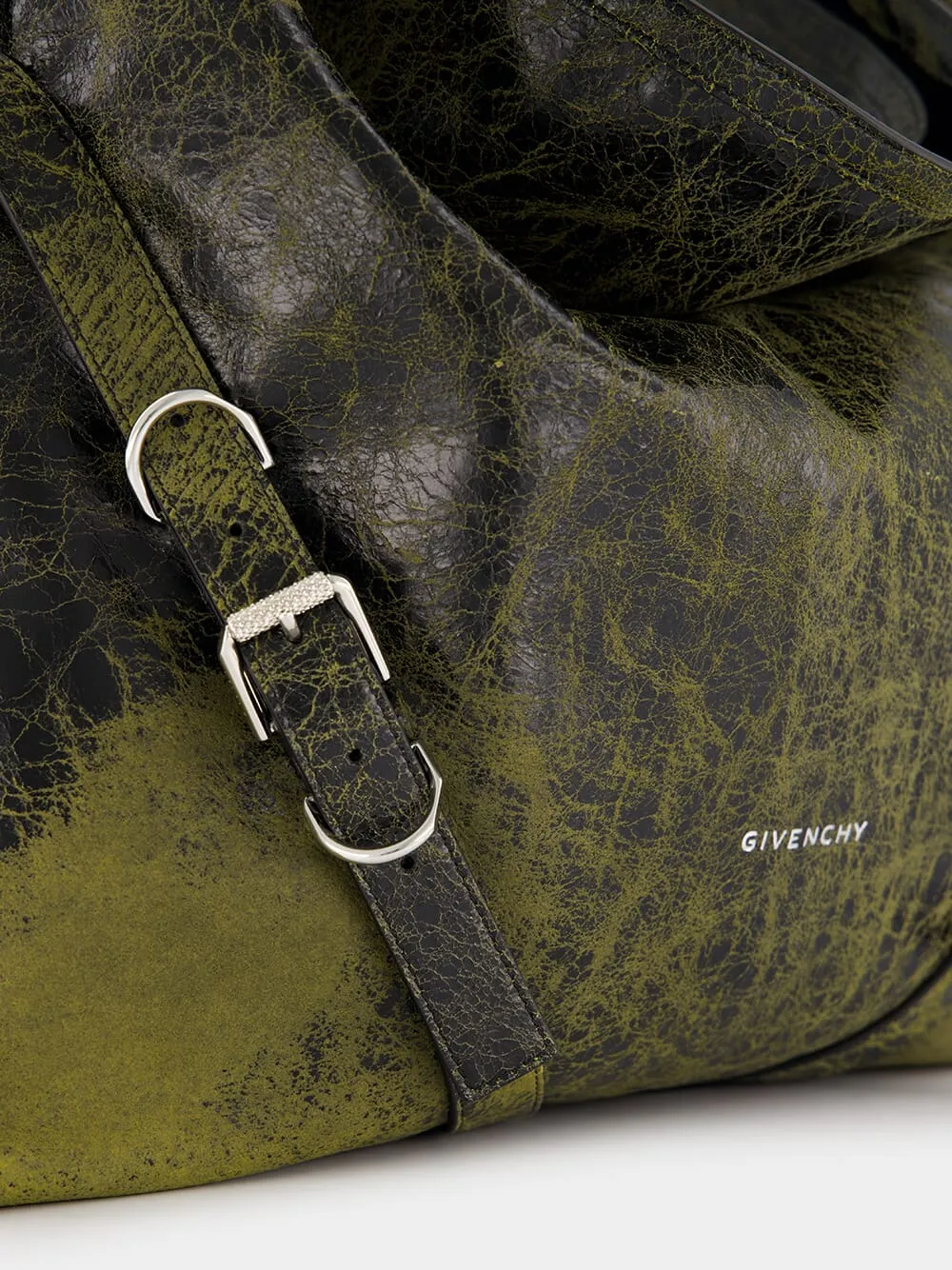 Large Voyou Black And Yellow Leather Bag
