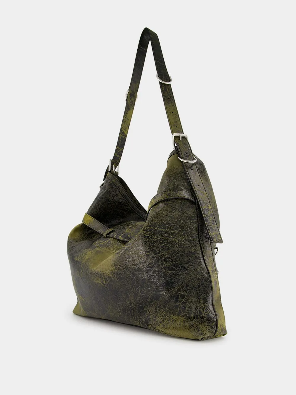 Large Voyou Black And Yellow Leather Bag