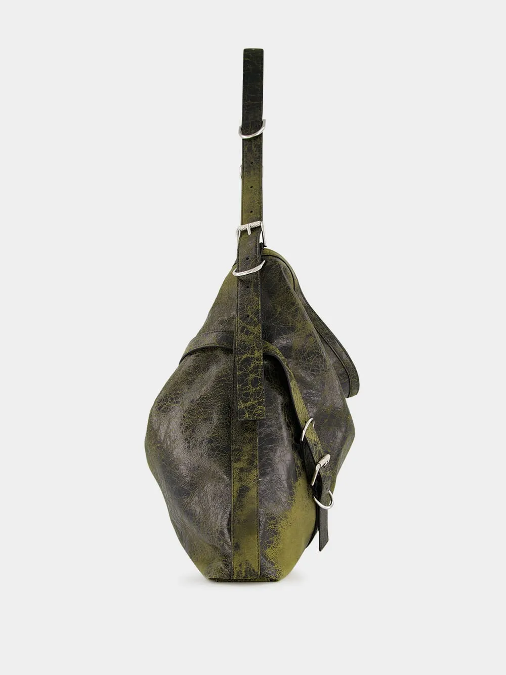 Large Voyou Black And Yellow Leather Bag