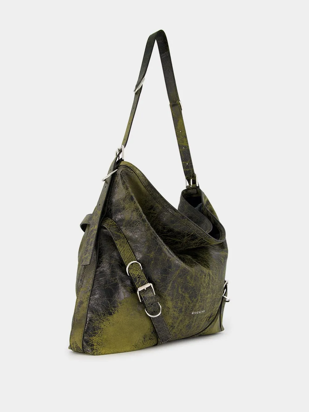 Large Voyou Black And Yellow Leather Bag