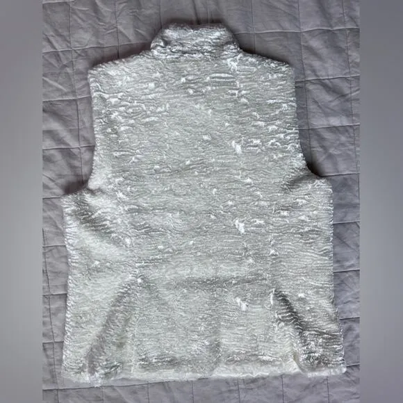 Lauren Ralph Lauren Ivory Reversible Faux Fur/Quilted Vest - XL