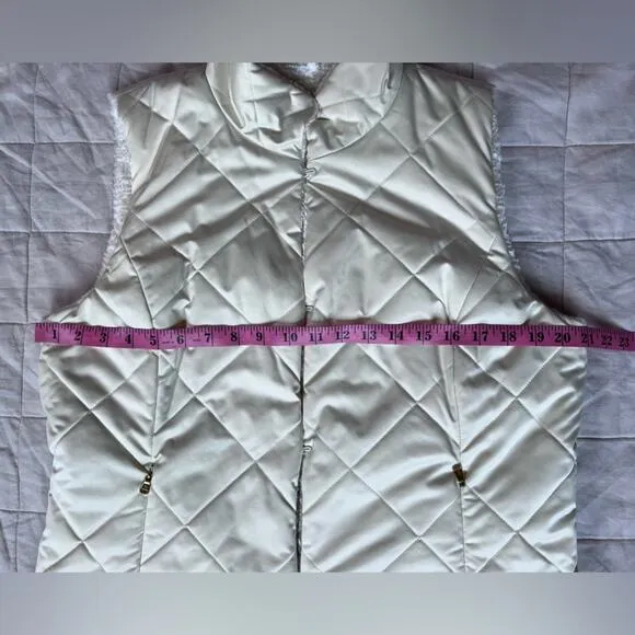 Lauren Ralph Lauren Ivory Reversible Faux Fur/Quilted Vest - XL