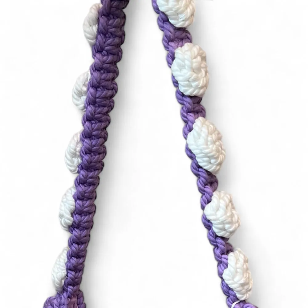 Lavander & White Macrame Shoulder Bag