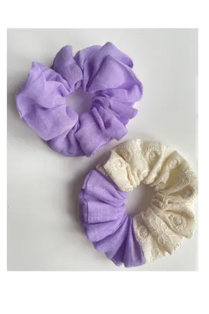 Lavender Hair Scrunchie - Set of 2