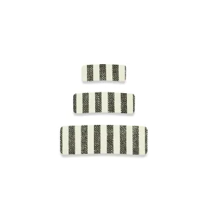 Leather - Stone Stripe Snap Clip